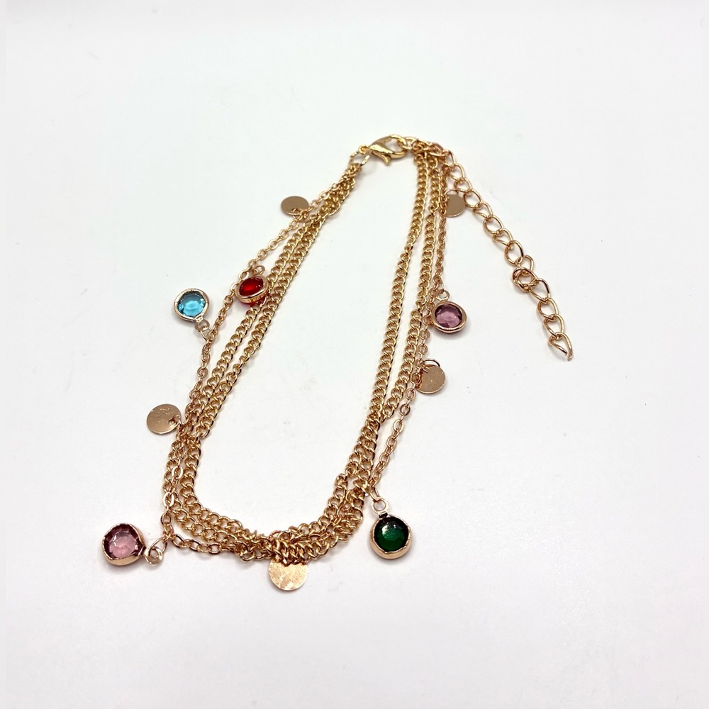 Gold Multi-Color Anklet - Picture 2 of 2